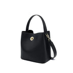 Sac seau femme en cuir grainé, deux sangles amovibles