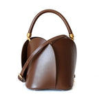 Petit sac seau femme en cuir, deux anses interchangeables
