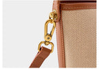 Petit sac seau femme en toile et similicuir, loquet doré