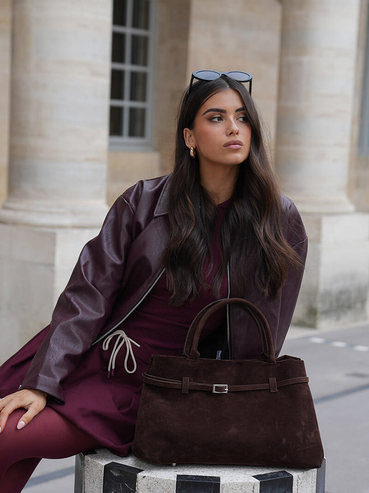 Sac à main femme 38 x 25 cm à bandoulière, trois coloris