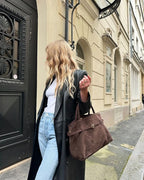 Sac à main femme 38 x 25 cm à bandoulière, trois coloris
