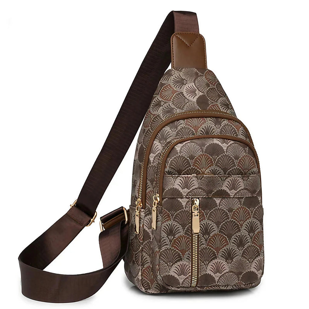 Sac de poitrine femme en similicuir, bandoulière réglable