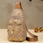 Sac de poitrine femme en similicuir, bandoulière réglable, marron