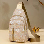 Sac de poitrine femme en similicuir, bandoulière réglable, doré