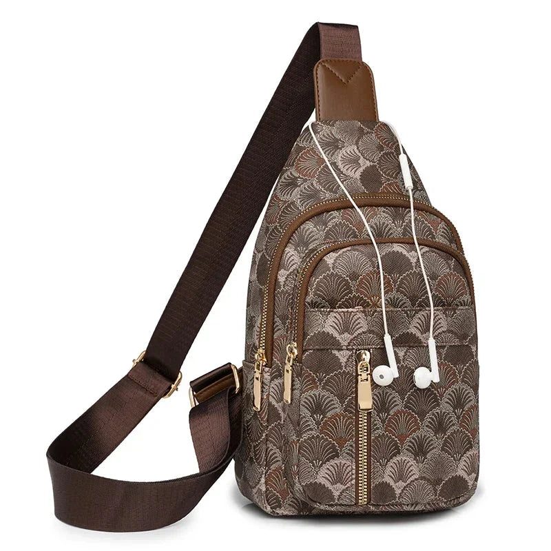 Sac de poitrine femme en similicuir, bandoulière réglable