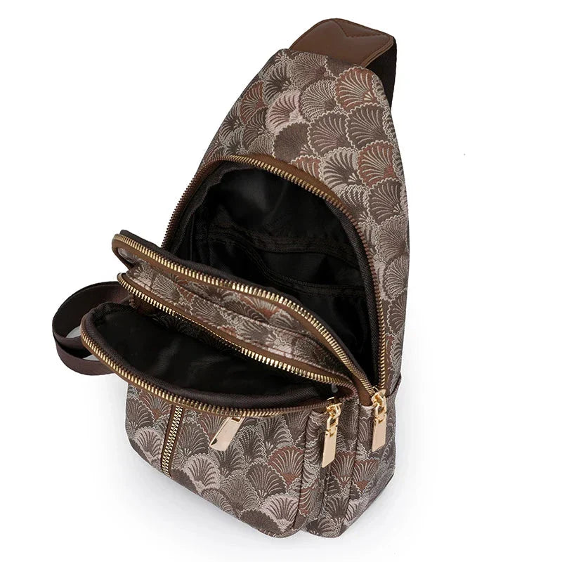 Sac de poitrine femme en similicuir, bandoulière réglable