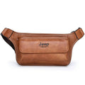 Sacoche ceinture homme en similicuir, 27 x 15 cm, trois coloris, marron