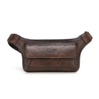 Sacoche ceinture homme en similicuir, 27 x 15 cm, trois coloris, café