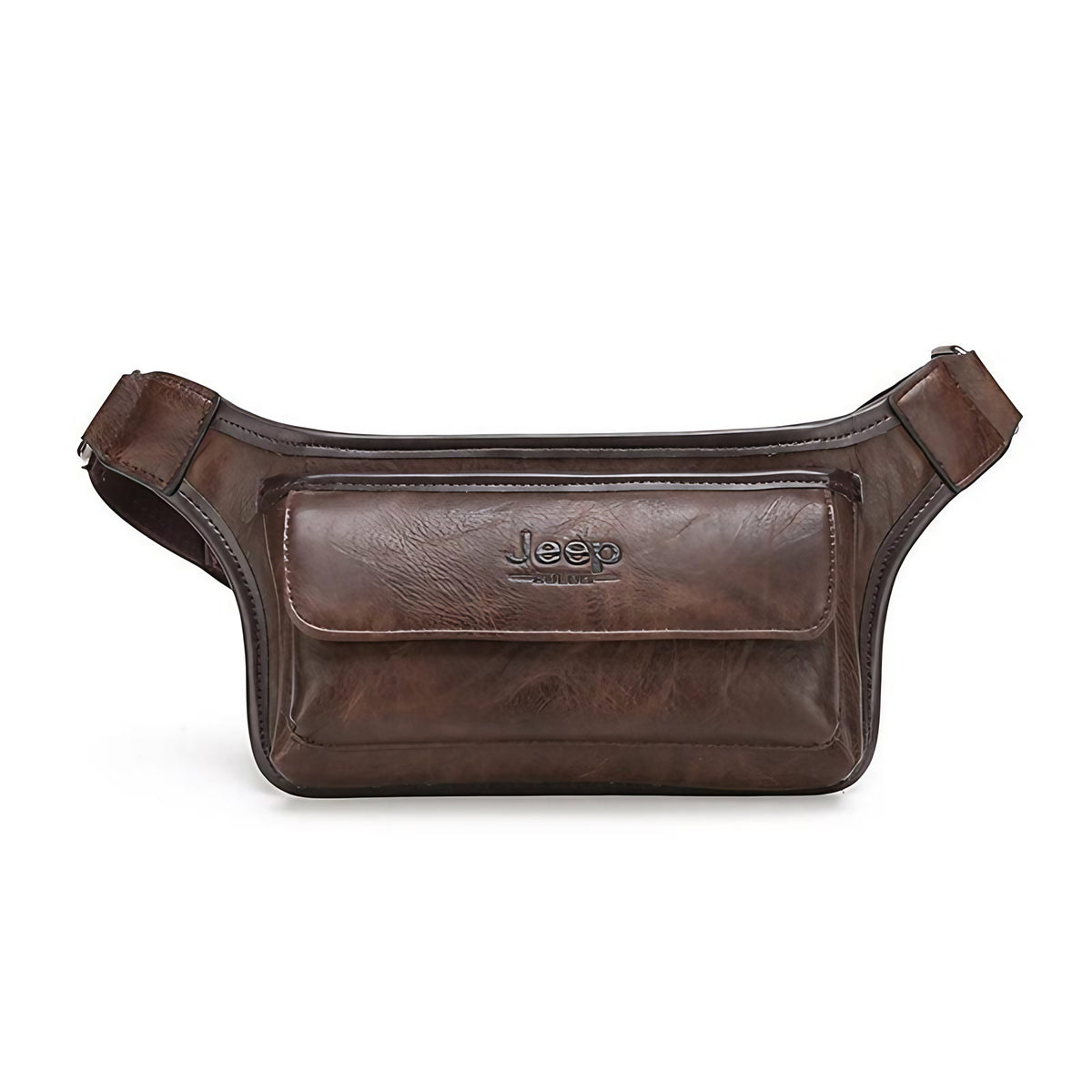 Sacoche ceinture homme en similicuir, 27 x 15 cm, trois coloris, café