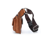 Sacoche ceinture homme en similicuir, 27 x 15 cm, trois coloris