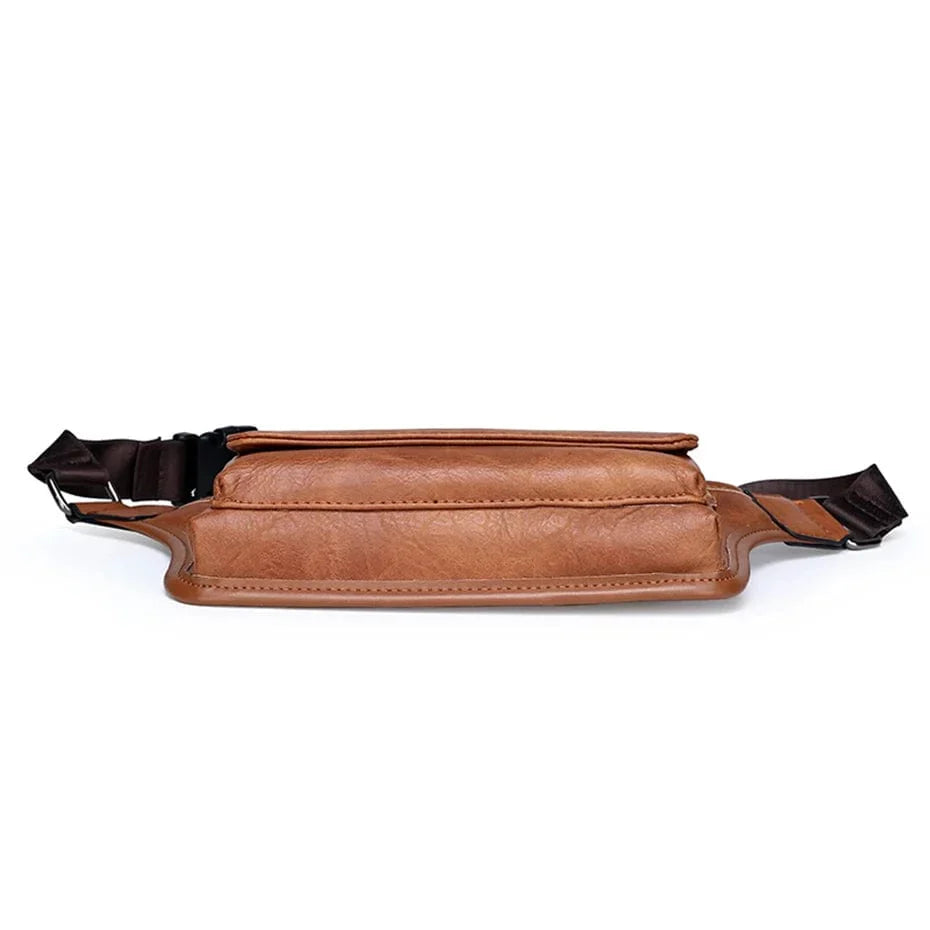 Sacoche ceinture homme en similicuir, 27 x 15 cm, trois coloris