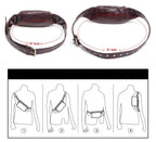 Sacoche banane homme en cuir forme coussin, café ou noir