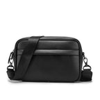 Sacoche bandoulière homme zippée, sangle réglable, quatre motifs, noir
