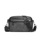 Sacoche bandoulière homme zippée, sangle réglable, quatre motifs, gris