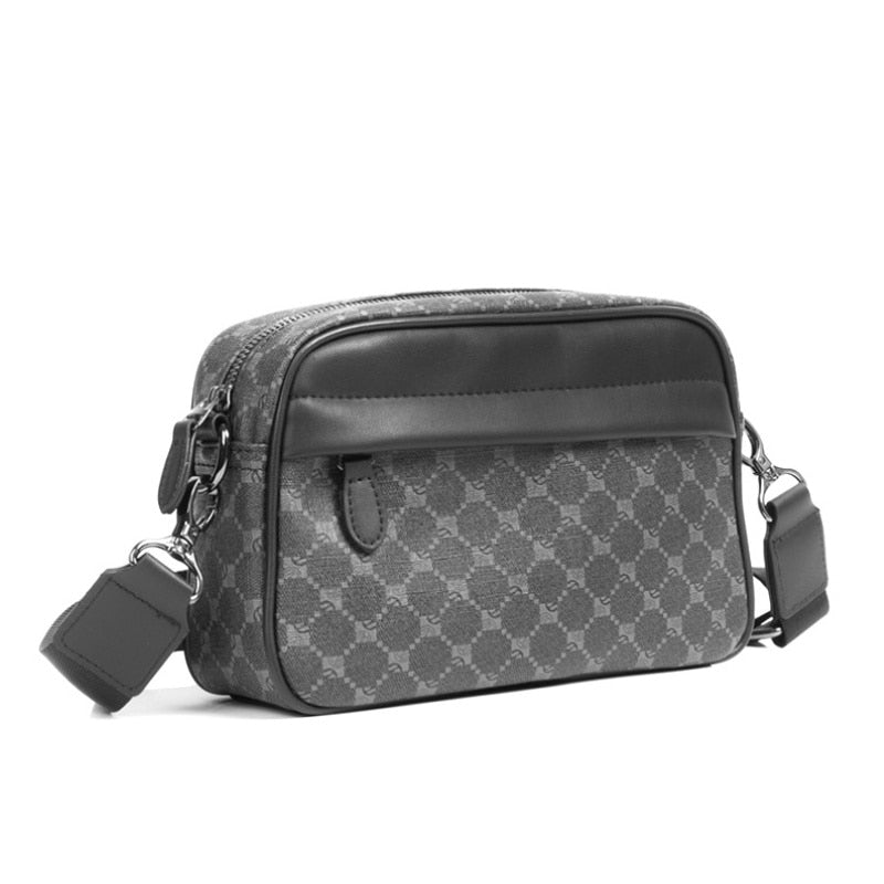 Sacoche bandoulière homme zippée, sangle réglable, quatre motifs