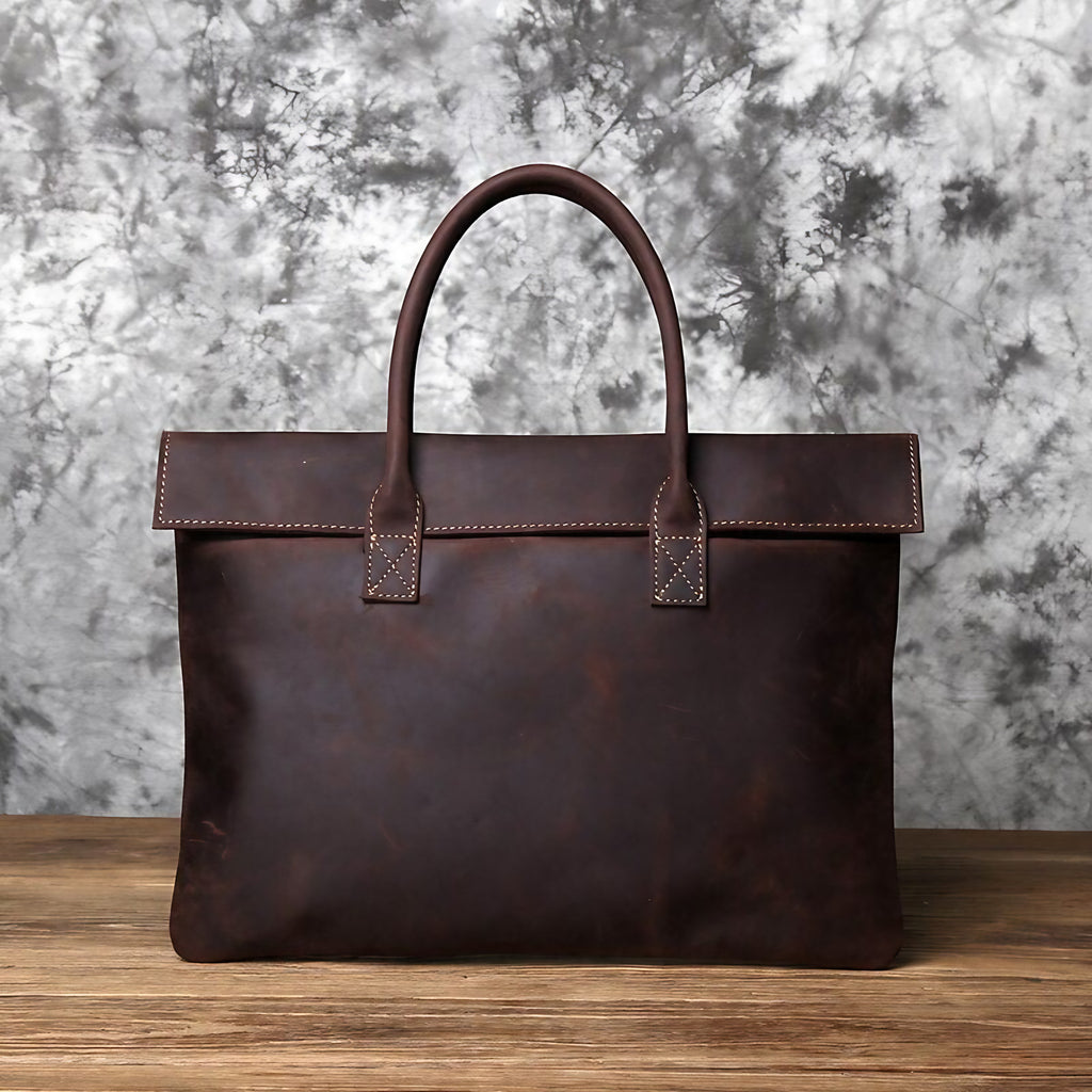 Sacoche homme marron pour ordinateur 14 ou 15 pouces