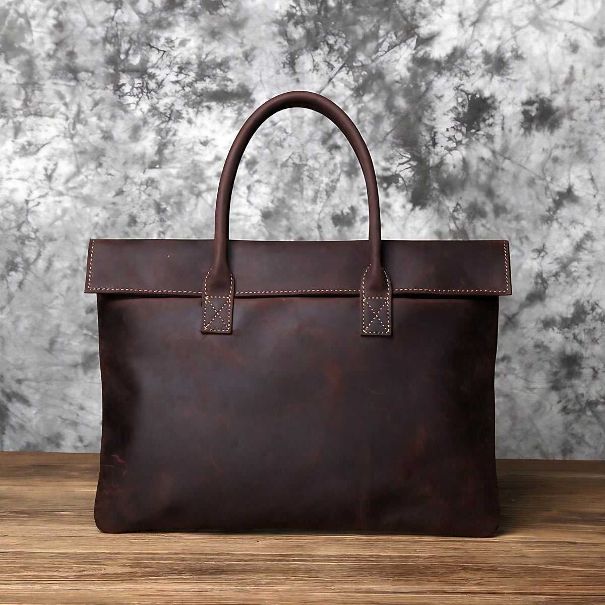 Sacoche homme marron pour ordinateur 14 ou 15 pouces