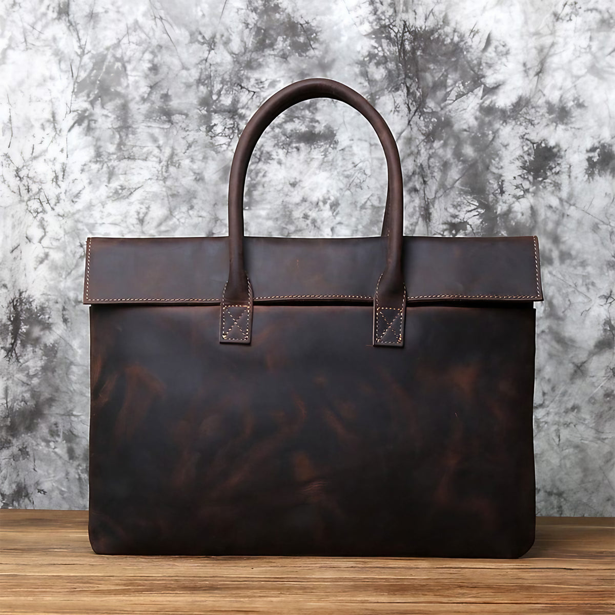 Sacoche homme marron pour ordinateur 14 ou 15 pouces