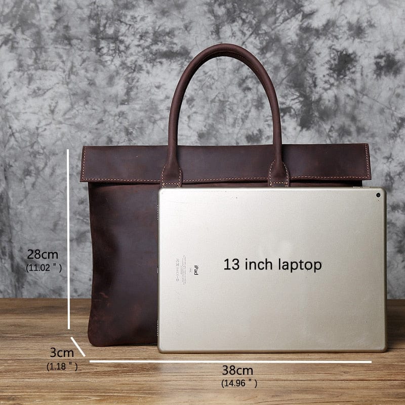 Sacoche homme marron pour ordinateur 14 ou 15 pouces