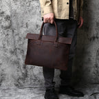 Sacoche homme marron pour ordinateur 14 ou 15 pouces