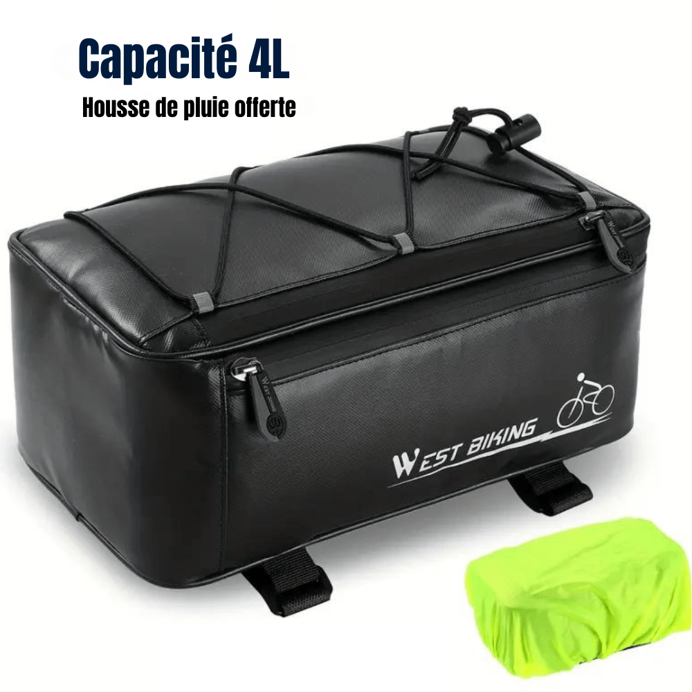 Sacoche de vélo pour porte-bagages, 11 litres, housse de pluie