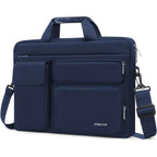 Sacoche ordinateur femme 17 pouces en tissu technique, bleu marine