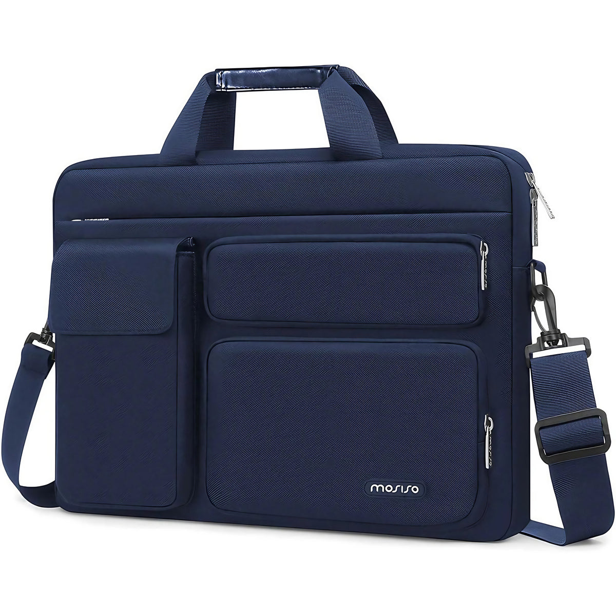 Sacoche ordinateur femme 17 pouces en tissu technique, bleu marine