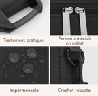 Sacoche ordinateur femme 17 pouces en tissu technique
