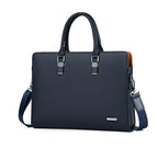 Sacoche homme en cuir pour ordinateur 14 ou 15 pouces, bleu