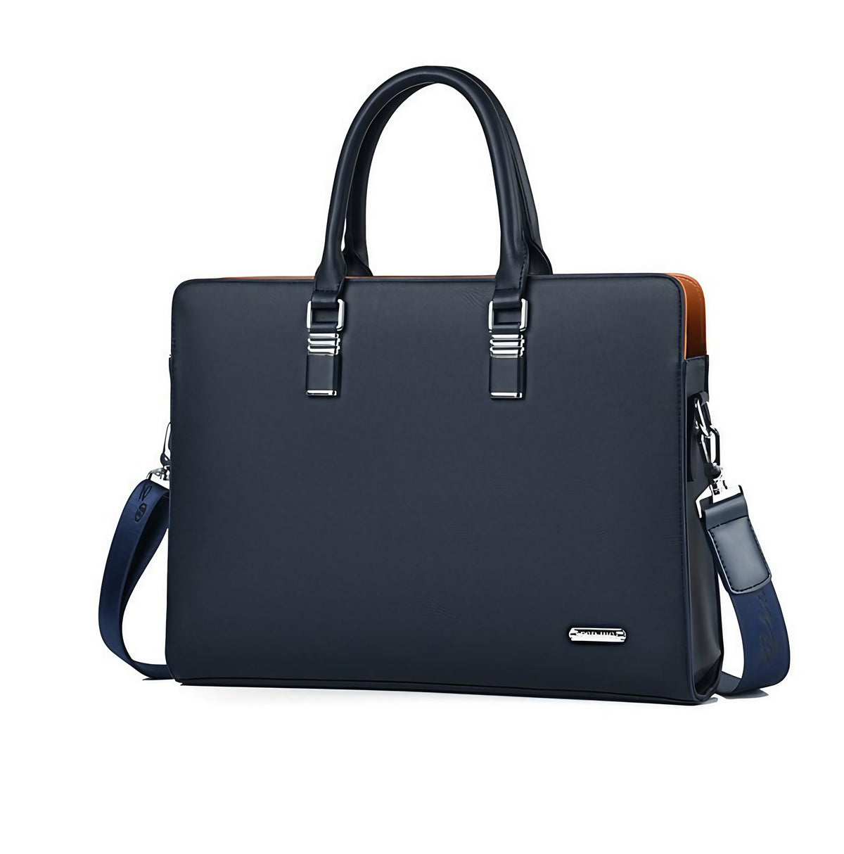 Sacoche homme en cuir pour ordinateur 14 ou 15 pouces, bleu