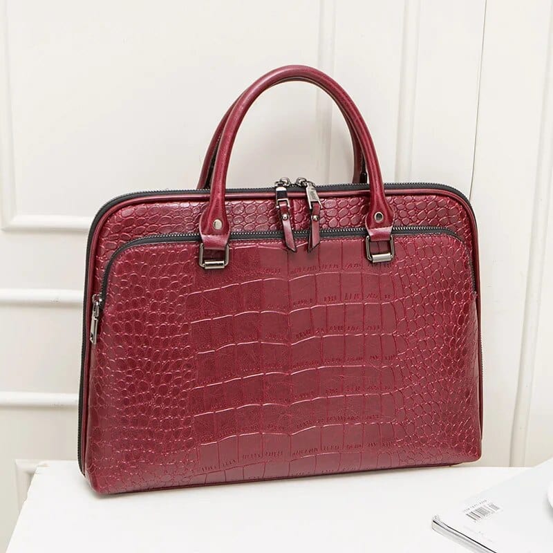 Sacoche ordinateur femme en cuir, jusqu'à 14,4 pouces
