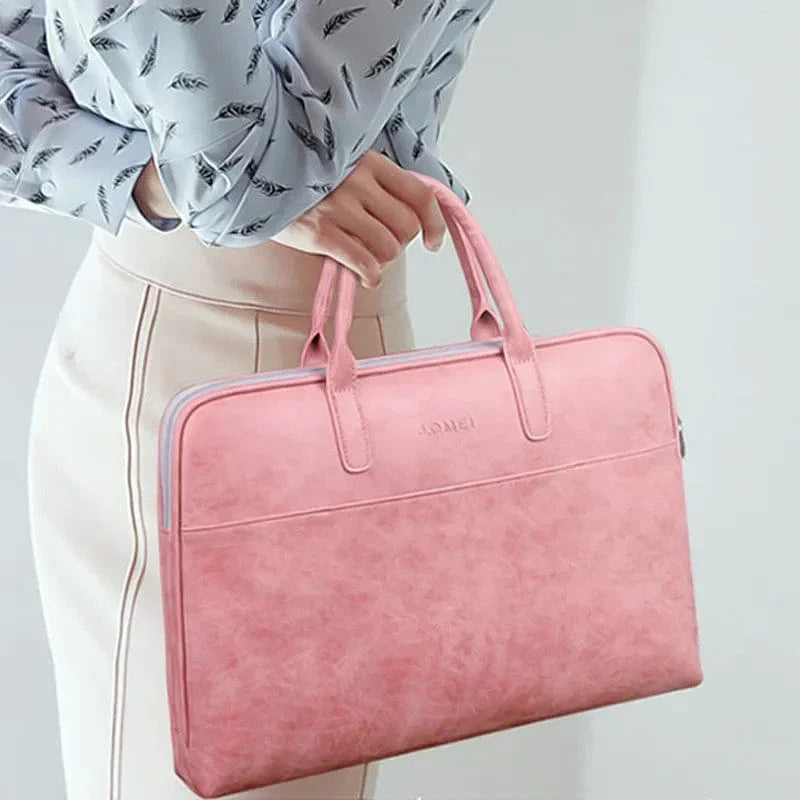Sacoche ordinateur 17 pouces en similicuir, mixte, rose ou noir
