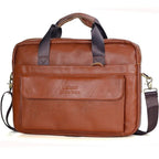 Sacoche professionnelle homme en cuir, compartiment ordinateur, marron clair