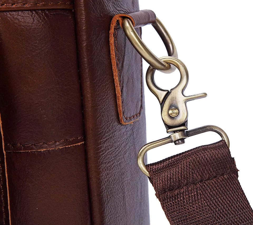 Sacoche professionnelle homme en cuir, compartiment ordinateur