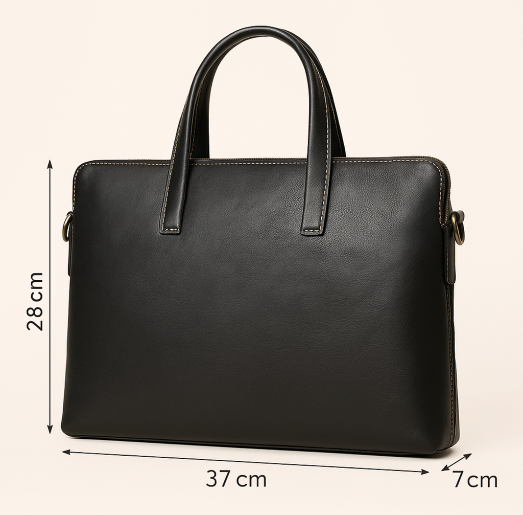 Sacoche ordinateur homme en cuir, 14 pouces, noir ou marron