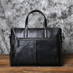 Sacoche ordinateur homme en cuir, 14 pouces, noir ou marron