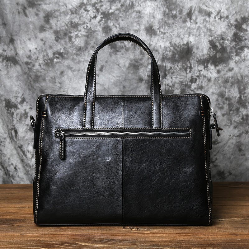 Sacoche ordinateur homme en cuir, 14 pouces, noir ou marron