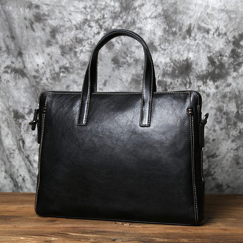 Sacoche ordinateur homme en cuir, 14 pouces, noir ou marron