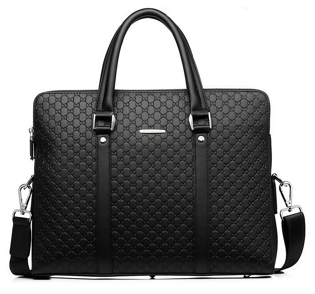 Sacoche professionnelle homme en similicuir, 14 ou 15 pouces, noir