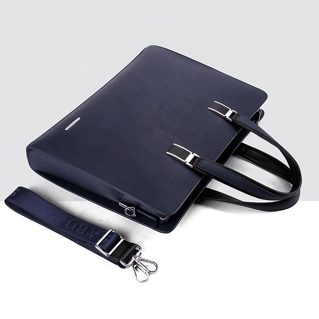 Sacoche ordinateur homme 15 pouces en similicuir, noir ou bleu, bleu
