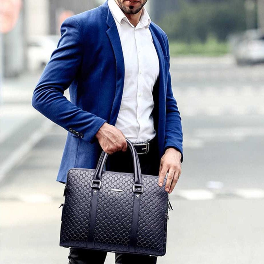 Sacoche professionnelle homme en similicuir, 14 ou 15 pouces