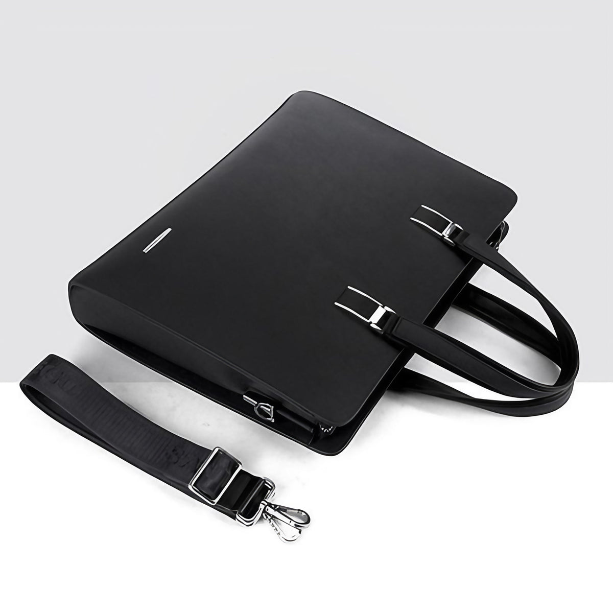 Sacoche ordinateur homme 15 pouces en similicuir, noir ou bleu, noir