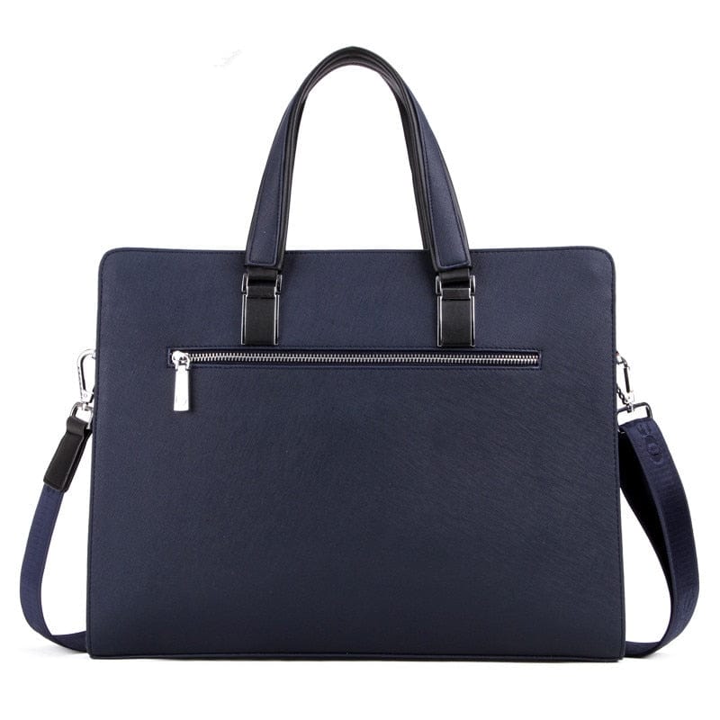 Sacoche ordinateur homme 15 pouces en similicuir, noir ou bleu