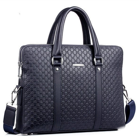 Sacoche professionnelle homme en similicuir, 14 ou 15 pouces, bleu