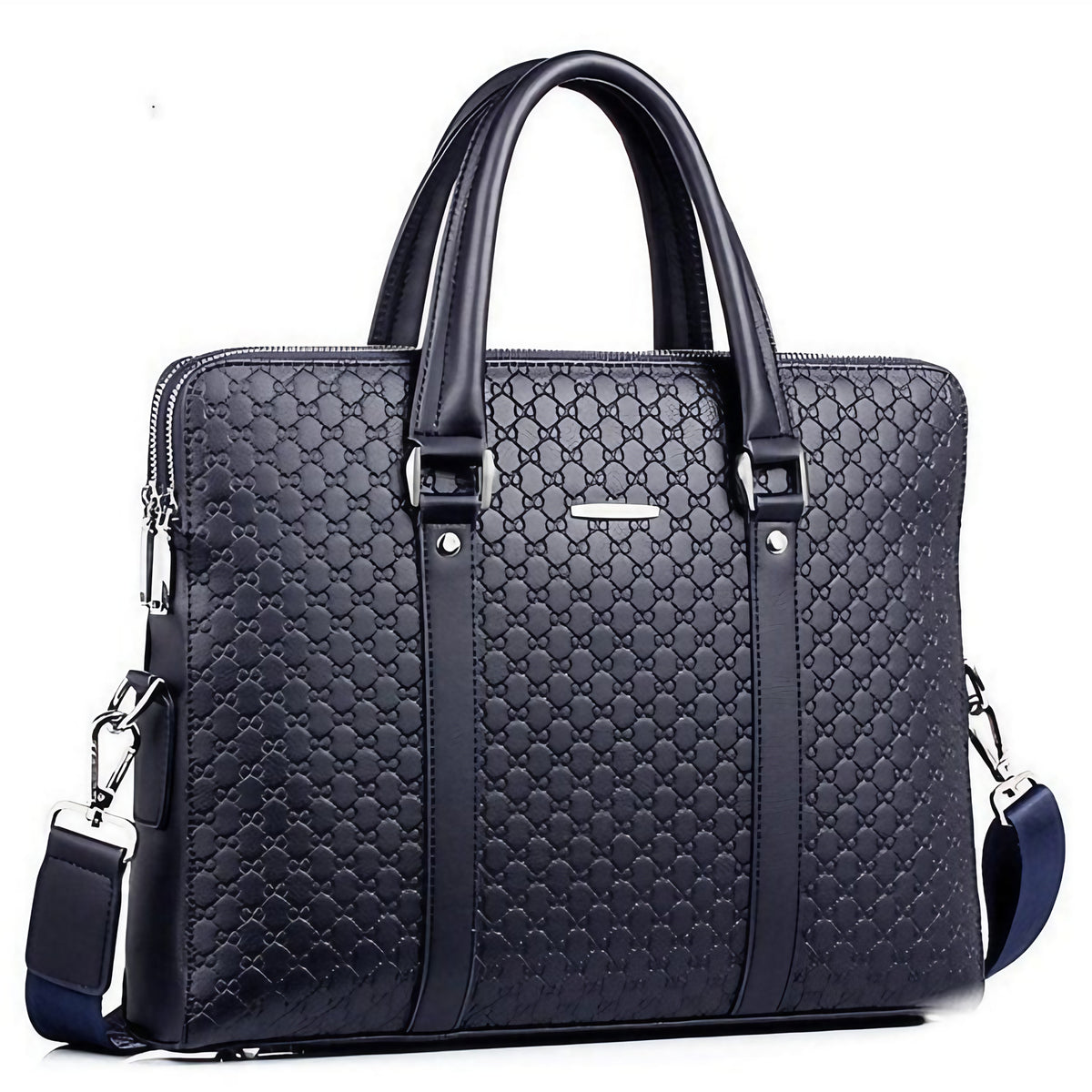Sacoche professionnelle homme en similicuir, 14 ou 15 pouces, bleu