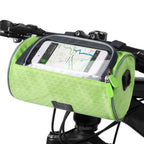 Sacoche de guidon vélo avec pochette tactile pour téléphone, vert
