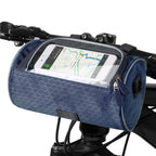 Sacoche de guidon vélo avec pochette tactile pour téléphone, bleu