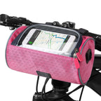Sacoche de guidon vélo avec pochette tactile pour téléphone, rose
