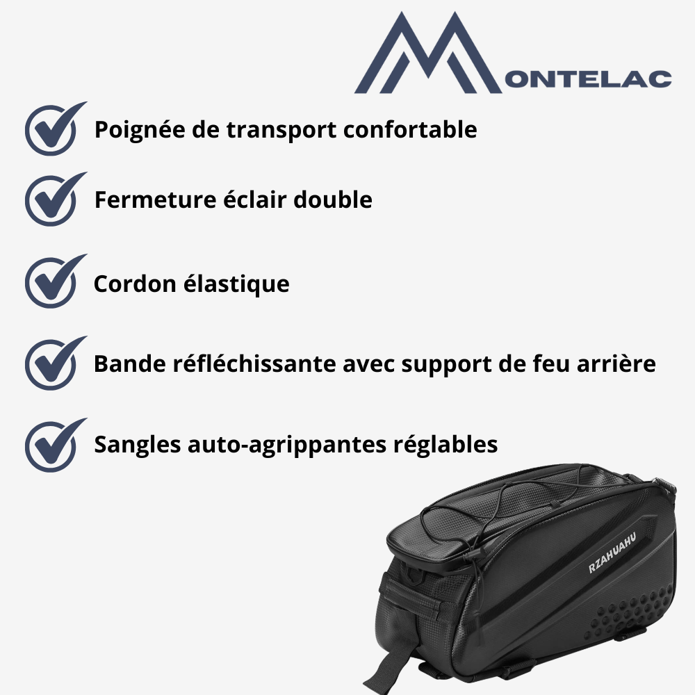 Sacoche de vélo rigide pour porte-bagages, 25 litres, noire
