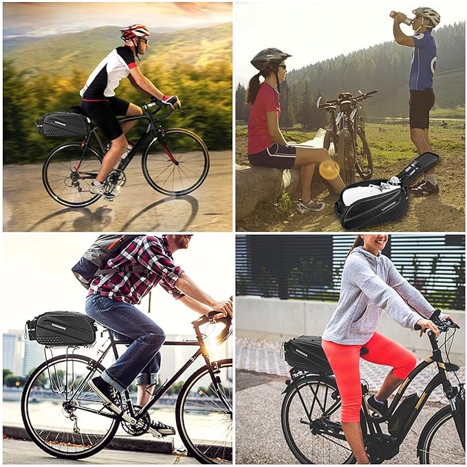 Sacoche de vélo rigide pour porte-bagages, 25 litres, noire